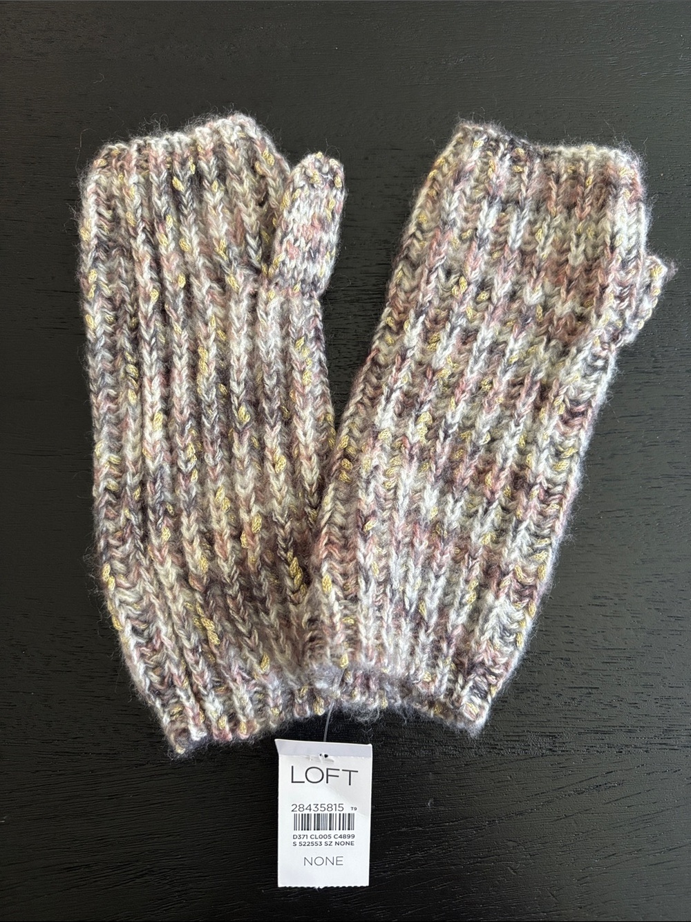 NWT LOFT Ribbed Fingerless Mittens